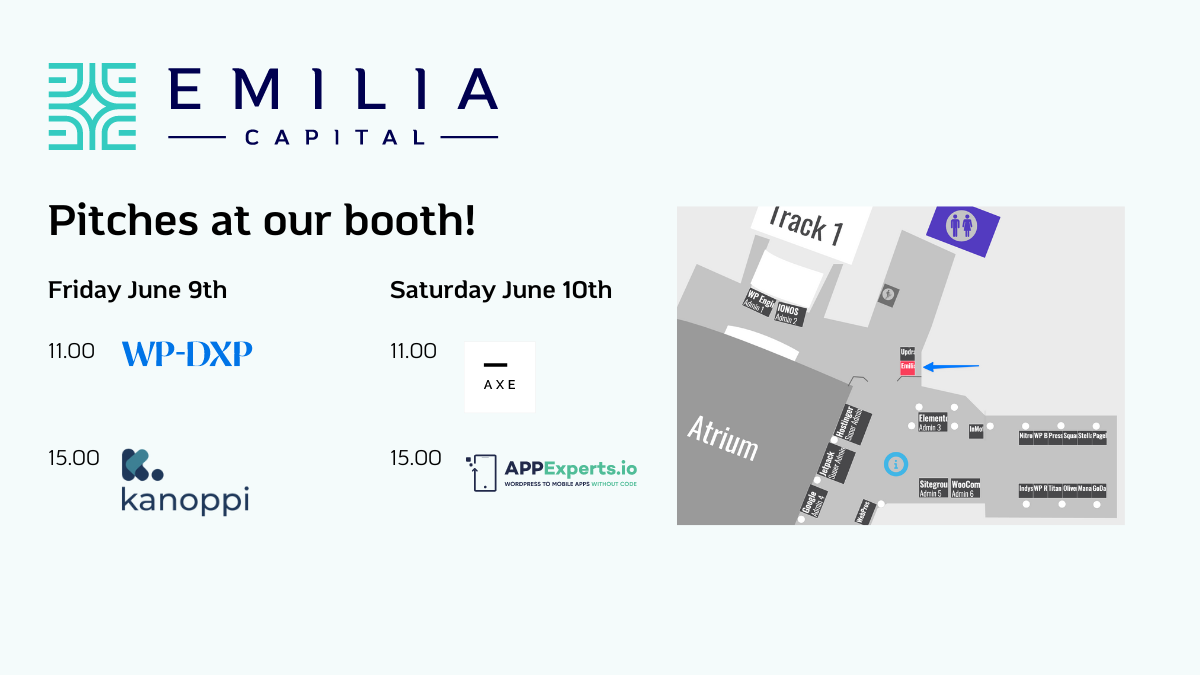 Schedule for our #WCEU booth pitches